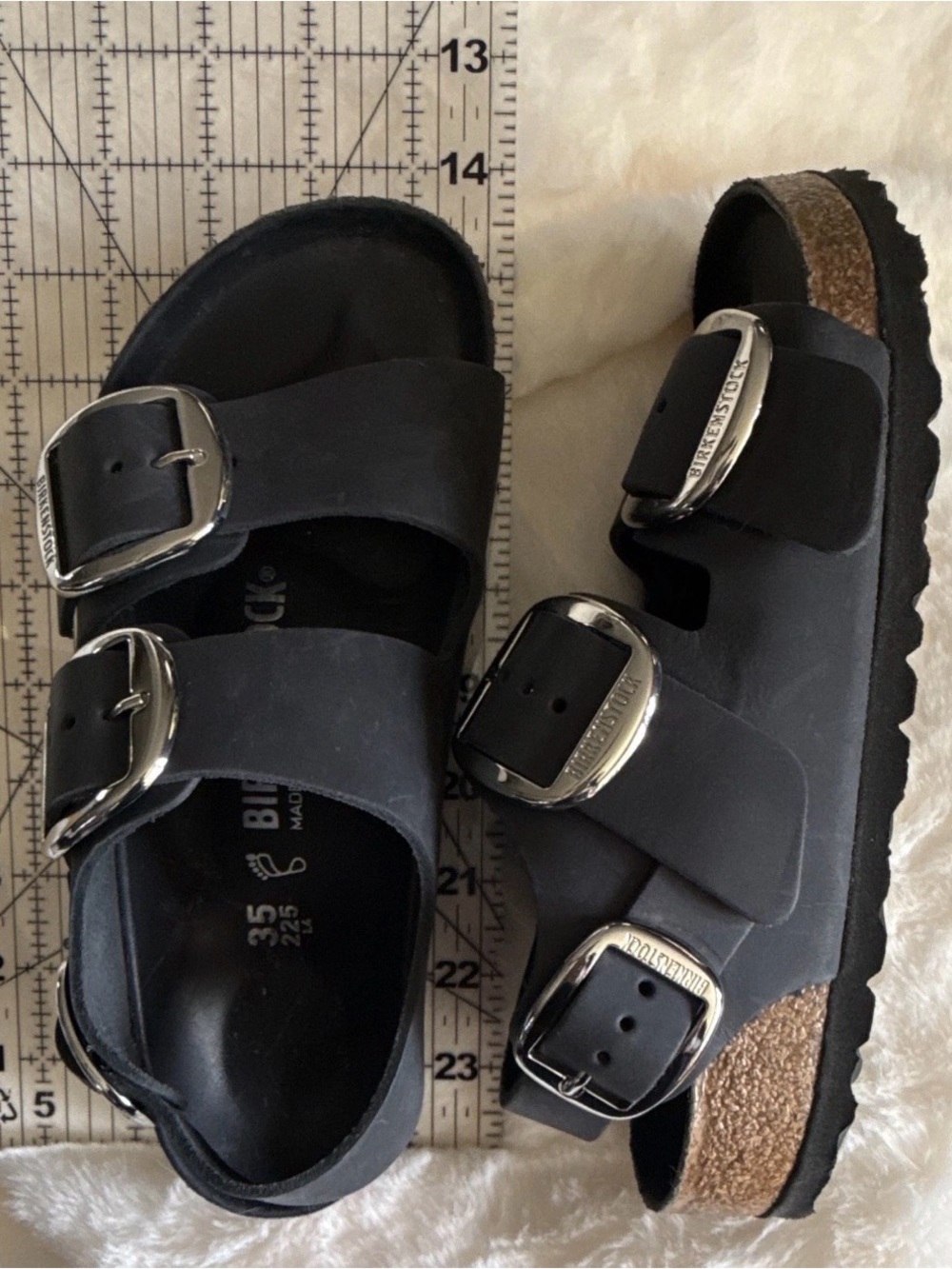 Birkenstock Black Arizona Soft Footbed Two-Strap Sandals